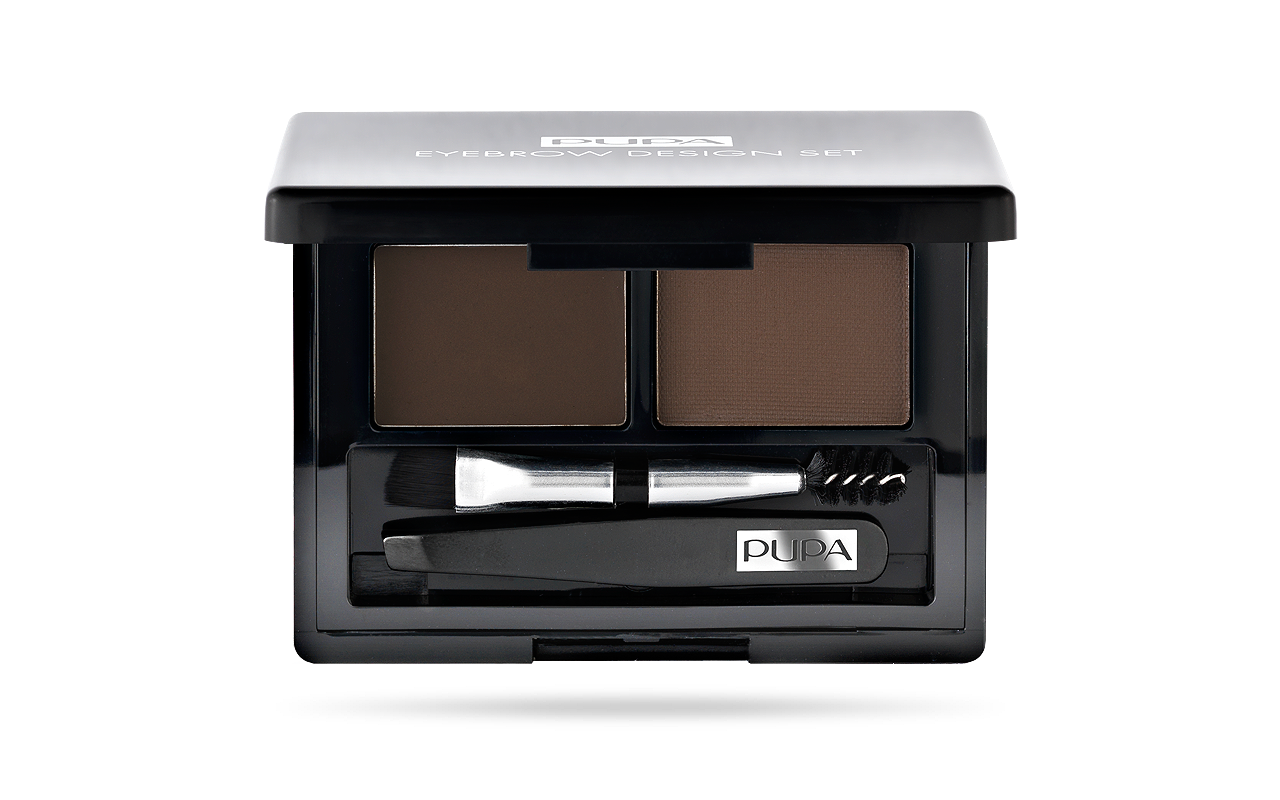 Pupa Eyebrow Design Set Perfect Eyebrow Set  Fixative Wax  Colr Pwdr Dark Brown