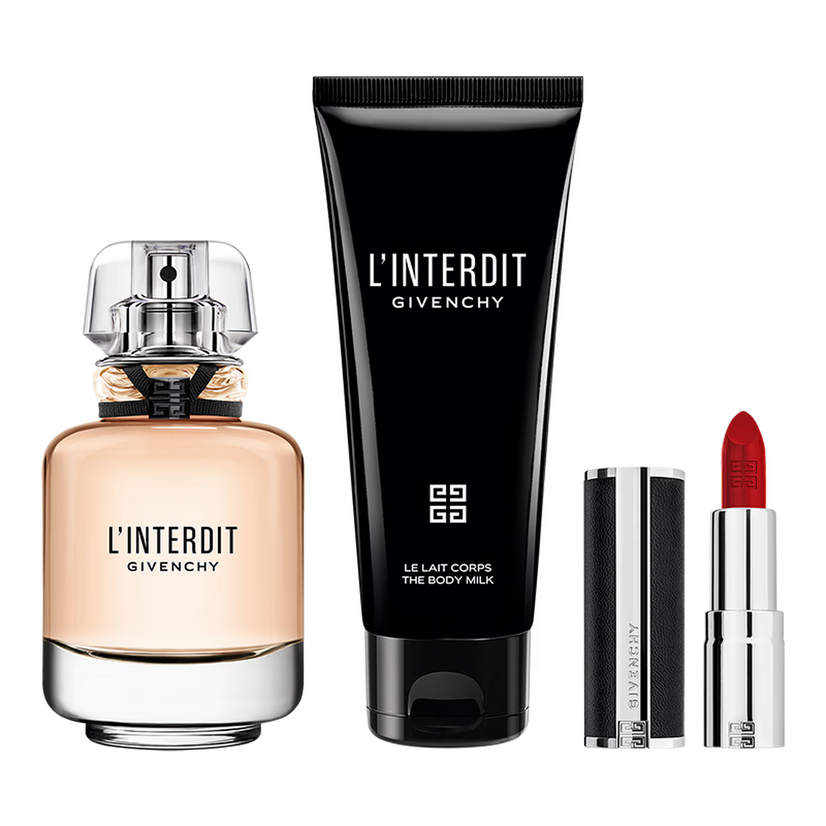 Givenchy Ladies Gift Set L Interdit Edp 80Ml Bl 75Ml Mini Velvte Lipstick N333