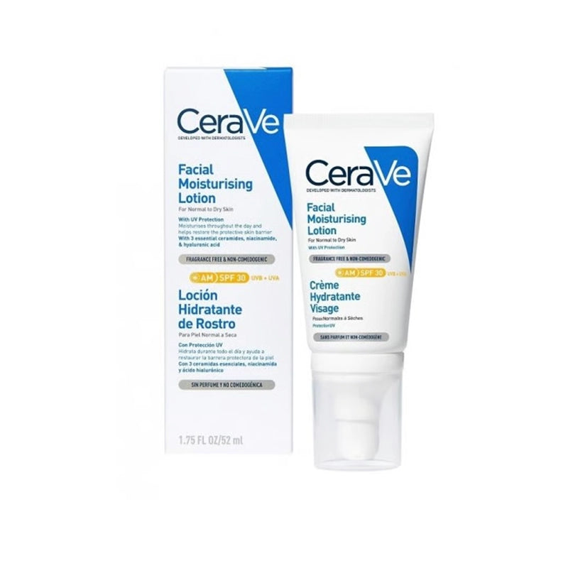 CeraVe AM Facial Moisturising Lotion SPF30 with Ceramides for Normal to Dry Skin 52ml