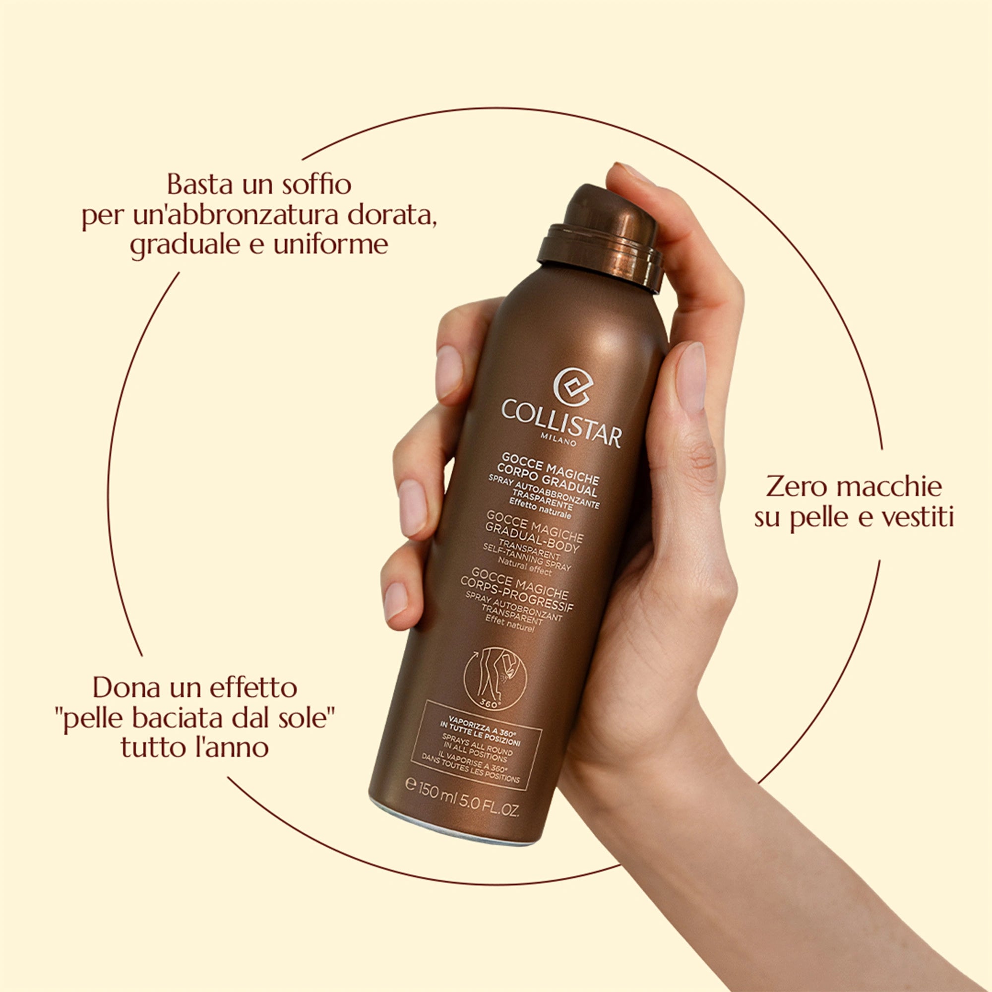 Collistar Gradual Body Gocce Magiche Transparent Self-Tanning Spray Natural Effect 150Ml