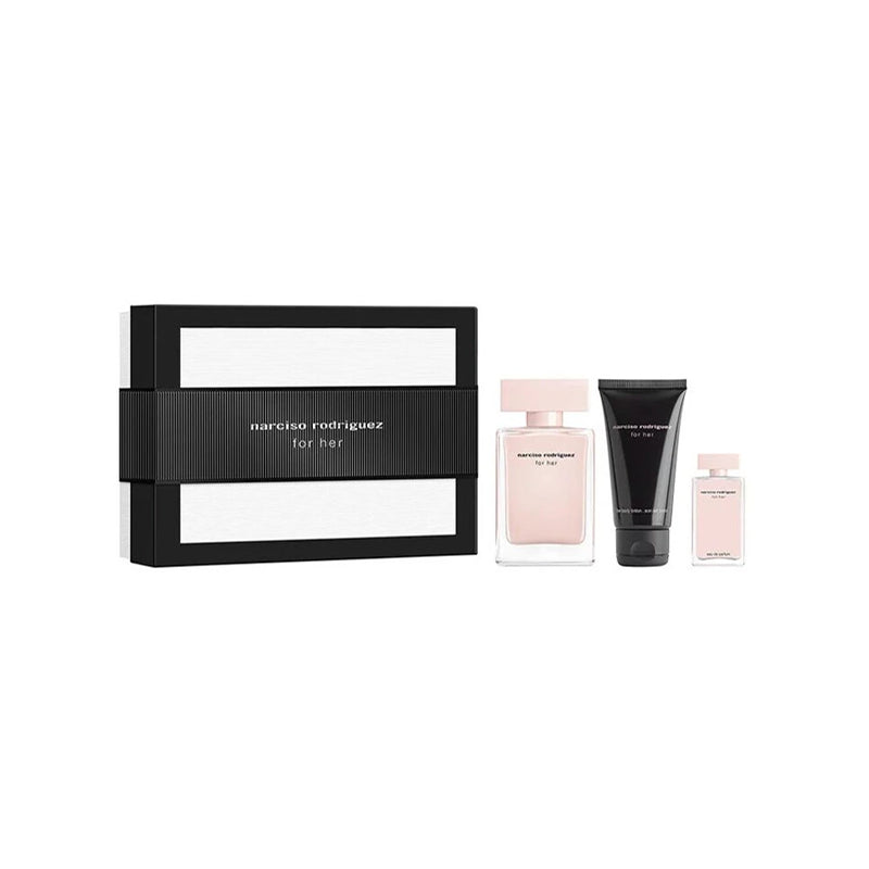 Narciso Rodriguez For Her Gift Set Edp 100Ml + Bl 50Ml + Edp 10Ml