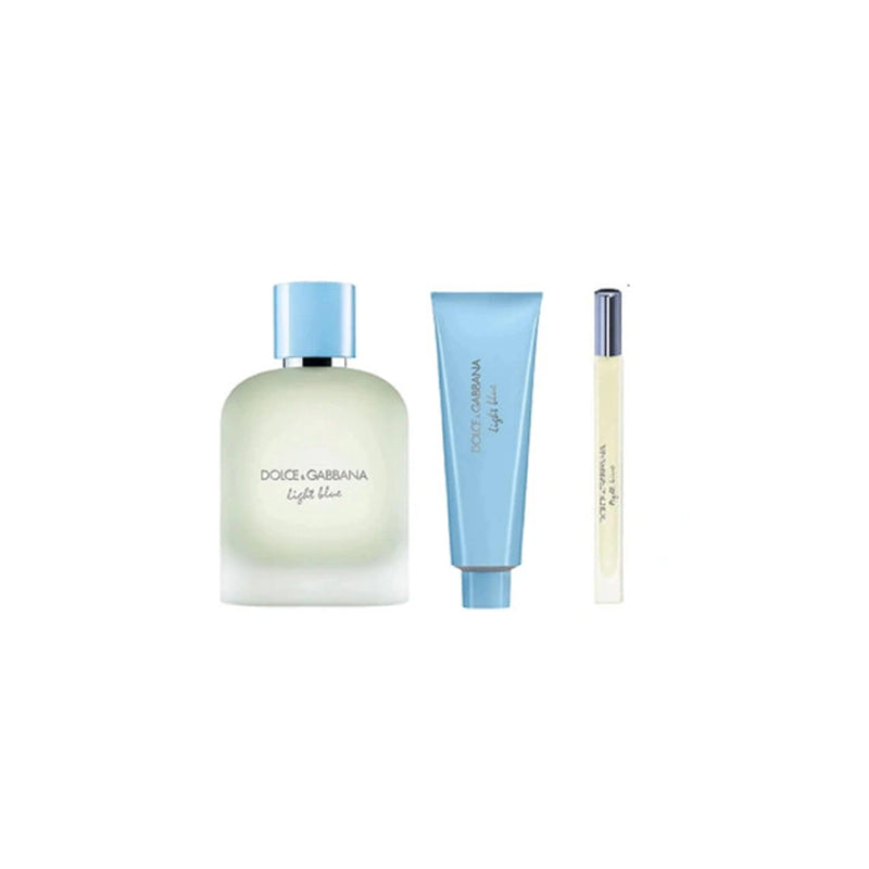 D&G Xmas25 Light Blue Pour Homme Gift Set Edt 100Ml + Sg 50Ml + Edt 10Ml