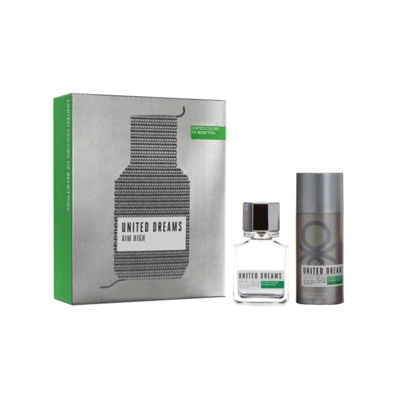 Benetton United Dreams Aim High For Men Gift Set Edt 100Ml+Deo Spray 150Ml