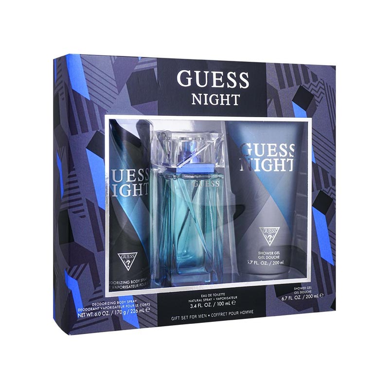 Guess Night For Men Set EDT 100Ml+Body Spray 226Ml+Shower Gel 200Ml - Sets