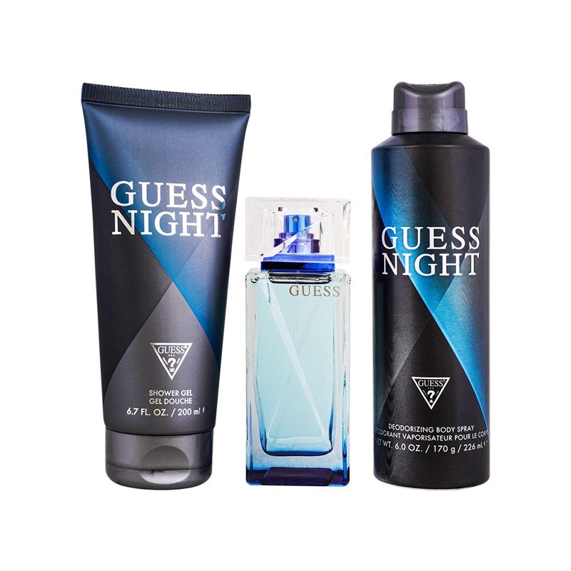 Guess Night For Men Set EDT 100Ml+Body Spray 226Ml+Shower Gel 200Ml - Sets